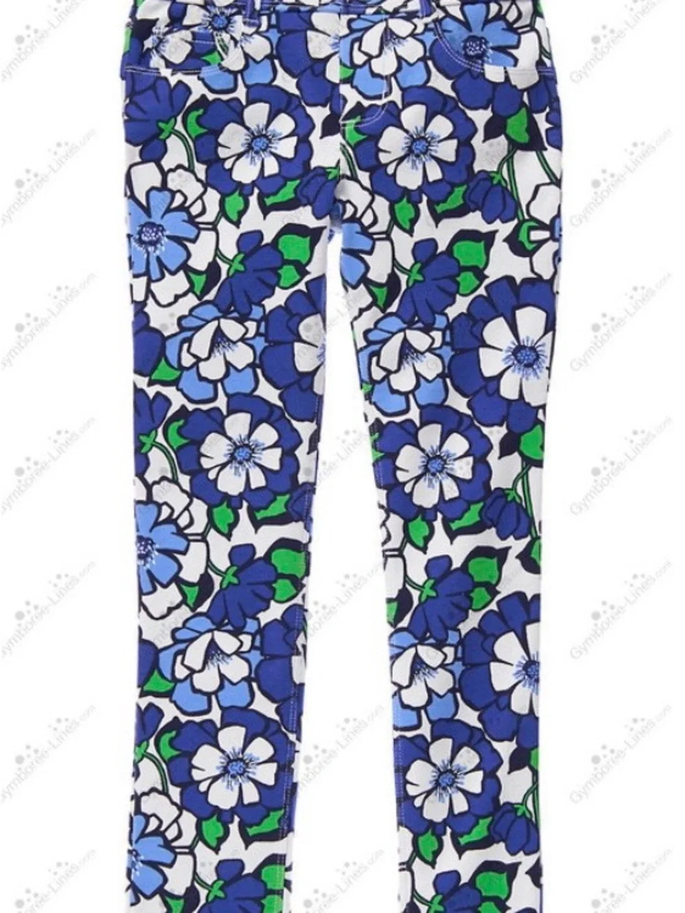 Gymboree Girls ‘Spring Prep’ Blue, Green and White Floral Pant Set Size 5/6